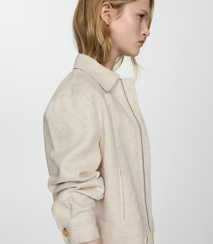 100% linen jacket with zip