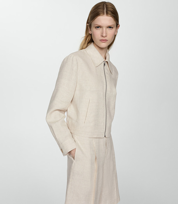 100% linen jacket with zip