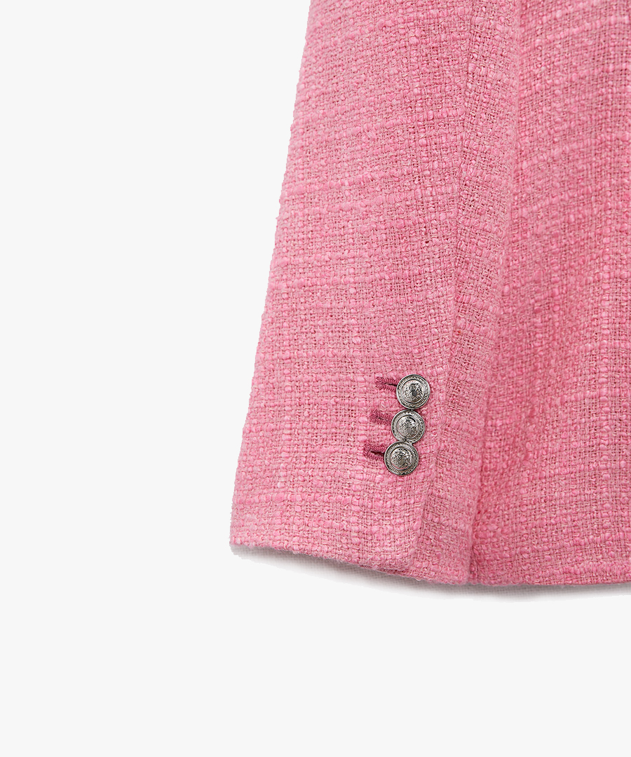 Women’s Double-Breasted Textured Tweed Blazer